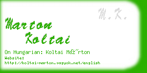 marton koltai business card